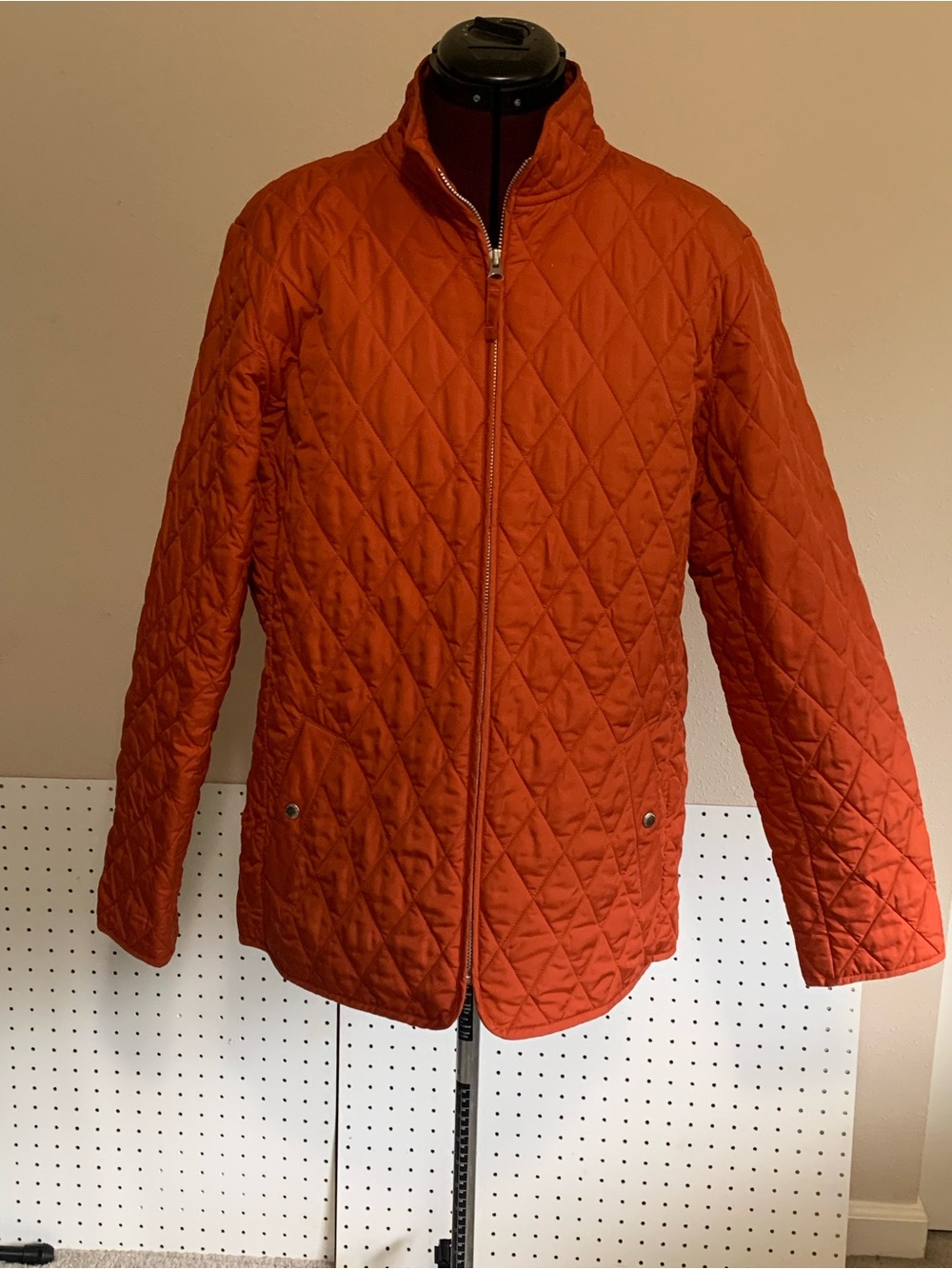 Lands' End Quilted Jacket in Bright Orange